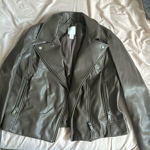 faux leather jacket